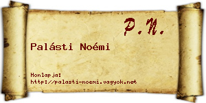 Palásti Noémi névjegykártya